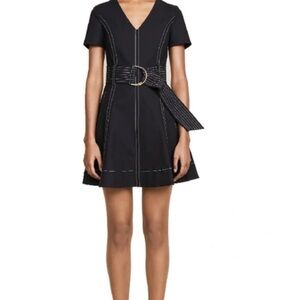 Diane Von Furstenberg Black Mini Dress with Belt